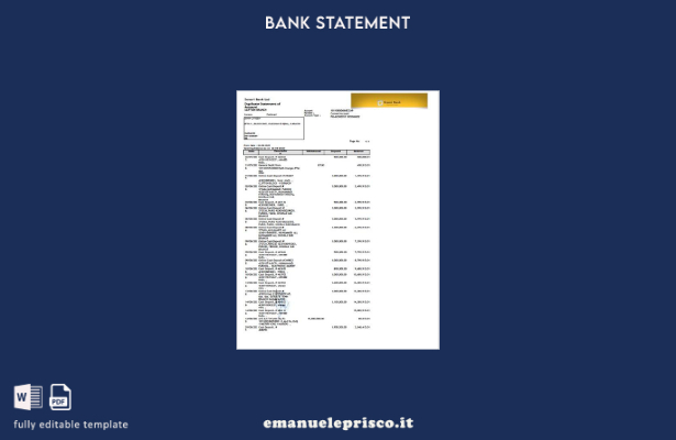 modello word di estratto conto bancario Pakistan Soneri in stile verificato
